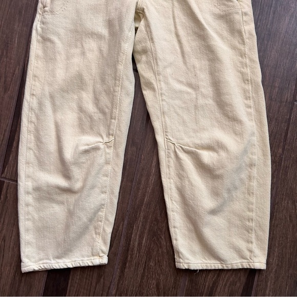 Free People Osaka Mid Rise Barrel Jean in Electric Lime Yellow Sz 25 - Picture 6 of 8